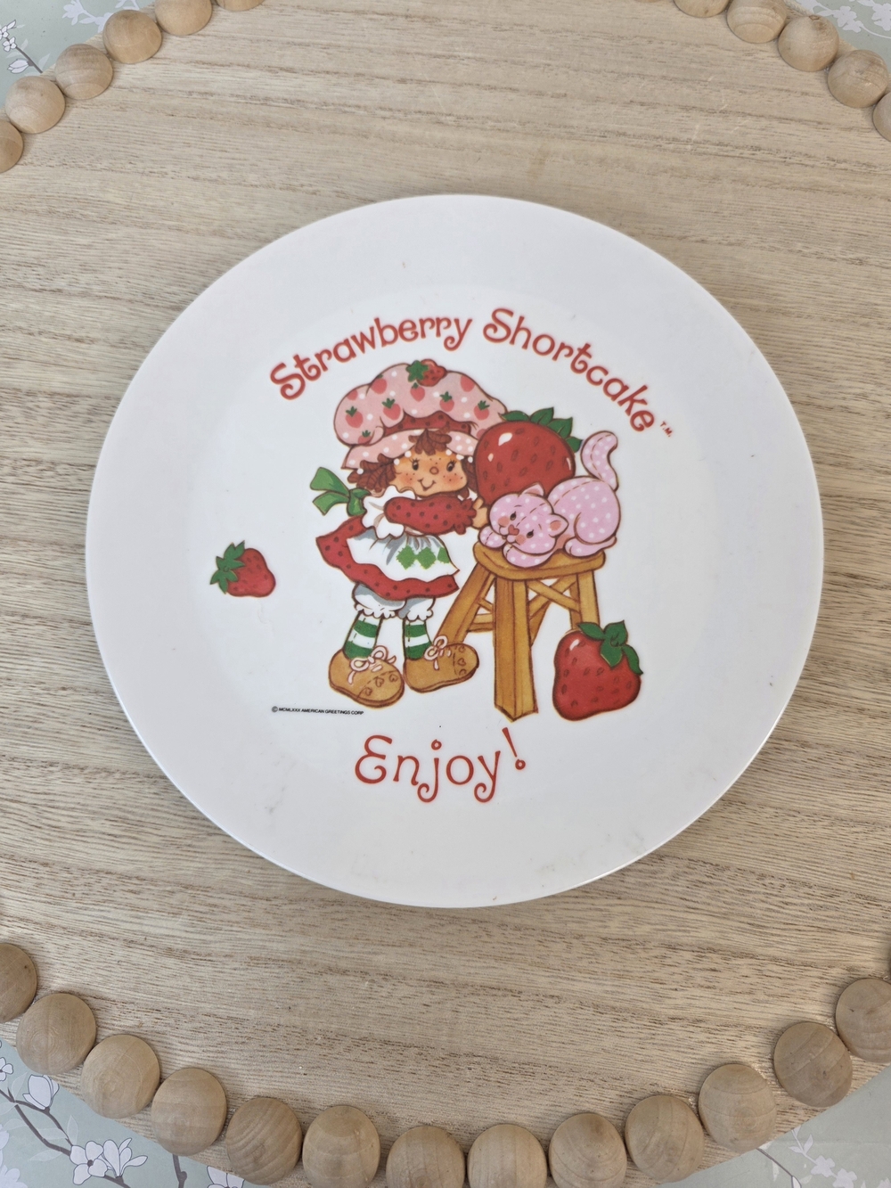 Vintage 80's Strawberry Shortcake Plate